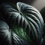 Photo-real Anthurium crystallinum leaf with silver veins