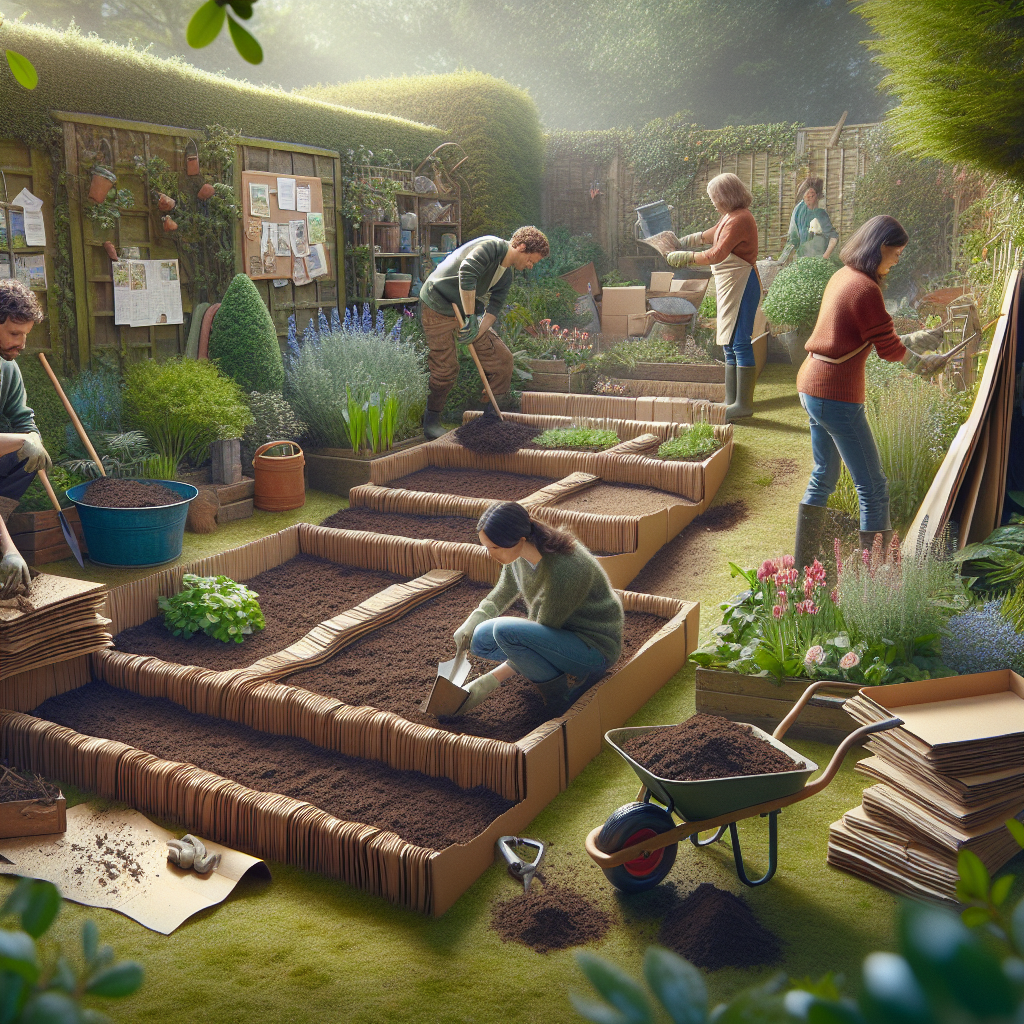 Building a no-dig garden bed with cardboard and compost in the UK