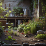 Photographic kitchen garden with natural staggered plantings and realistic imperfections